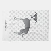 Blaue und weiße italienische Windhunde mit Individ Geschirrtuch (Horizontal)