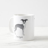 Blaue und weiße italienische Windhunde mit Individ Kaffeetasse (Vorderseite Links)