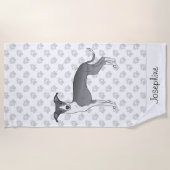 Blaue und weiße italienische Windhunde mit Individ Strandtuch (Vorderseite)