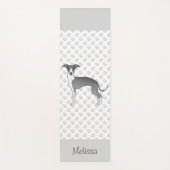 Blaue und weiße italienische Windhunde mit Individ Yogamatte (Vorderseite)