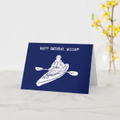 Blaue und weiße Kajakers zum Geburtstag Karte (Gelbe Blume)