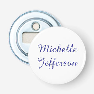 Blaue und weiße Kalligraphie Eleganter Chic Modern Flaschenöffner