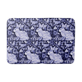 Blaue und weiße Kaninchen Bird Bath Mat Dedham Nav Badematte