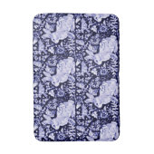 Blaue und weiße Kaninchen Bird Bath Mat Dedham Nav Badematte (Vorderseite Vertikal)