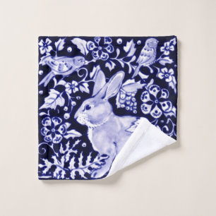 Blaue und weiße Kaninchen Bird Bath Wash Tuch Ded