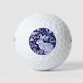 Blaue und weiße Kaninchenvögel Blütenblume Golfball (Vorderseite)
