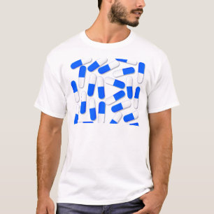Blaue und weiße Kapseln T-Shirt