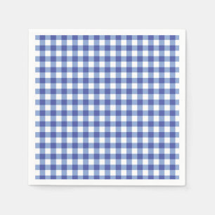 Blaue und weiße karierte Gingham-Quadrate OZ Party Serviette
