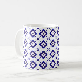 Blaue und weiße Keramik Kaffeemaschine Tasse
