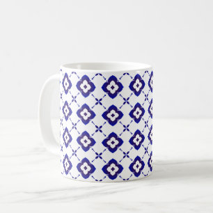 Blaue und weiße Keramik Kaffeemaschine Tasse