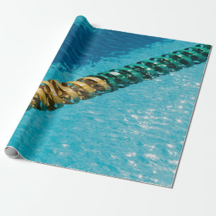 Blaue und weiße Ketten auf blauem Wat Geschenkpapier
