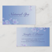 Blaue und weiße Kirschblossom Wellness-Center Visitenkarte (Vorne/Hinten)