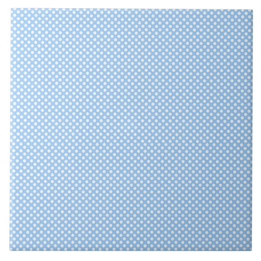 Blaue und weiße kleine Polka-Punkte Fliese (Vorderseite)