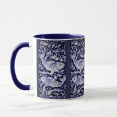 Blaue und weiße Koi-Fische Indigo-Tasse Tasse (Links)