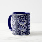 Blaue und weiße Koi-Fische Indigo-Tasse Tasse (Vorderseite Links)