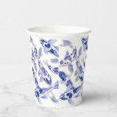 Blaue und weiße Koi Pappbecher (Rechts)
