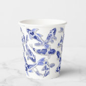 Blaue und weiße Koi Pappbecher (Vorderseite)