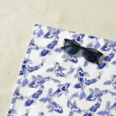 Blaue und weiße Koi Strandtuch (Beispiel)