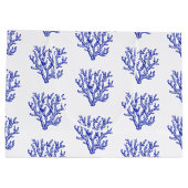 Blaue und weiße Korallen Große Geschenktüte (Rückseite)