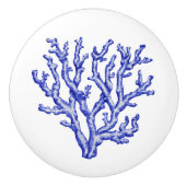 Blaue und weiße Korallen Keramikknauf (Vorderseite)