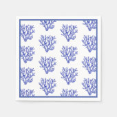 Blaue und weiße Korallennapkins Serviette (Vorderseite)