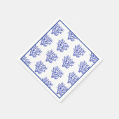 Blaue und weiße Korallennapkins Serviette (Ecke)