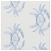 Blaue und weiße Krabben an der Küste Stoff (Nahaufnahme)