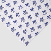 Blaue und weiße Kraken Seidenpapier (Ausschnitt)