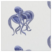Blaue und weiße Kraken Stoff (Nahaufnahme)
