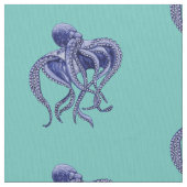 Blaue und weiße Kraken Stoff (Nahaufnahme)