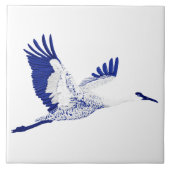Blaue und weiße Krane Fliese (Vorderseite)
