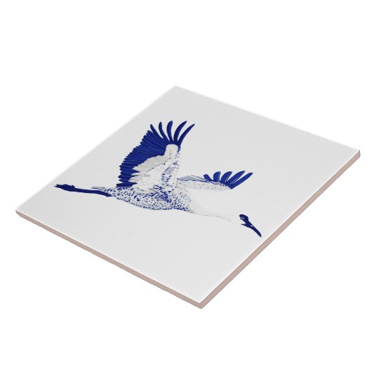 Blaue und weiße Krane Fliese (Seite)