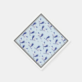 Blaue und weiße Krane Serviette (Ecke)