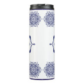 Blaue und weiße Kreatur Mandala Thermal Tumbler Thermosbecher (Rückseite)