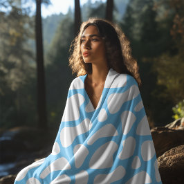 Blaue und weiße Kuh Print Ästhetik Fleecedecke