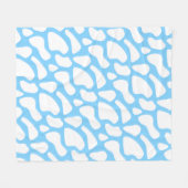 Blaue und weiße Kuh Print Ästhetik Fleecedecke (Vorderseite (Horizontal))