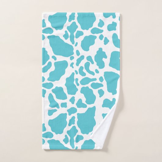 Blaue und weiße Kuhflecken - Muster für Tierdrucke Badhandtuch Set (Handtuch)