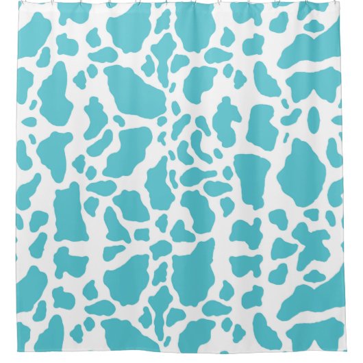 Blaue und weiße Kuhflecken - Muster für Tierdrucke Duschvorhang (Vorderseite)