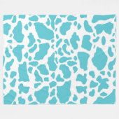 Blaue und weiße Kuhflecken - Muster für Tierdrucke Fleecedecke (Vorderseite (Horizontal))
