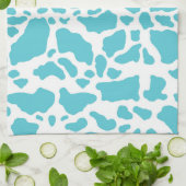 Blaue und weiße Kuhflecken - Muster für Tierdrucke Geschirrtuch (Gefaltet)