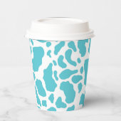 Blaue und weiße Kuhflecken - Muster für Tierdrucke Pappbecher (Links)