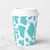 Blaue und weiße Kuhflecken - Muster für Tierdrucke Pappbecher (Rückseite)