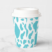 Blaue und weiße Kuhflecken - Muster für Tierdrucke Pappbecher (Rechts)