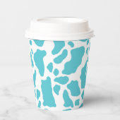 Blaue und weiße Kuhflecken - Muster für Tierdrucke Pappbecher (Vorderseite)