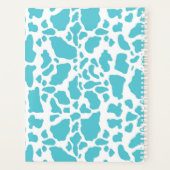 Blaue und weiße Kuhflecken - Muster für Tierdrucke Planer (Rückseite)