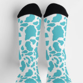 Blaue und weiße Kuhflecken Socken (Oben)
