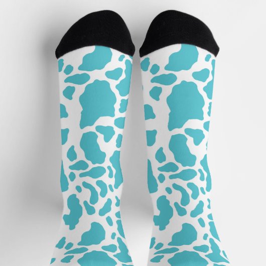 Blaue und weiße Kuhflecken Socken (Oben)