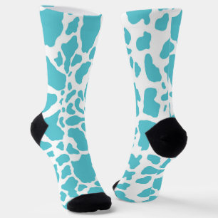 Blaue und weiße Kuhflecken Socken