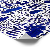 Blaue und weiße Kunstwerke Poster (Ecke)