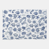 Blaue und weiße Küste Küchentücher (Horizontal)